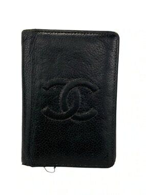 CHANEL - Black Calfskin Business Card Holder